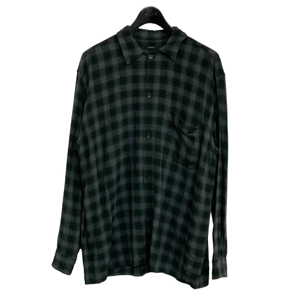 COMOLI(コモリ) 20SSレーヨン オープンカラーシャツチェックシャツR01 