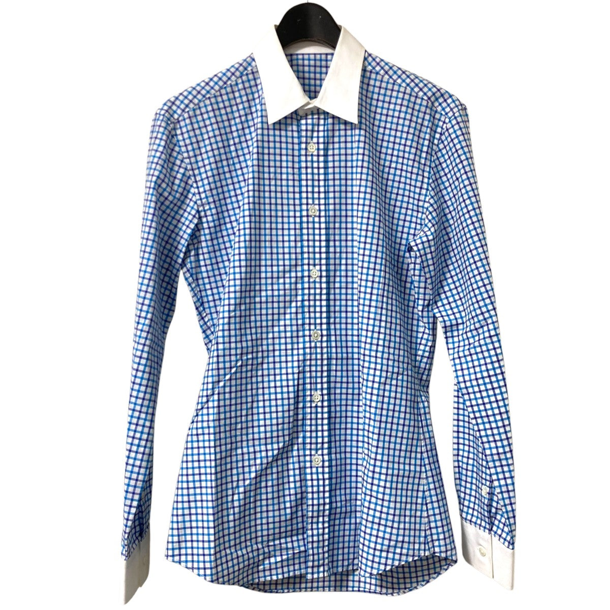 コットンチェック長袖シャツ11401