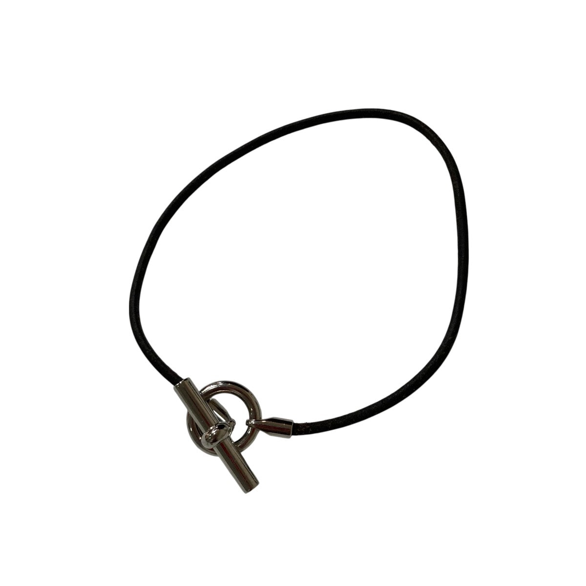 HERMES エルメス　グレナン　チョーカー　シルバー　ブラウン HERMES 美品 エルメス グレナン チョーカー ネックレス レザー