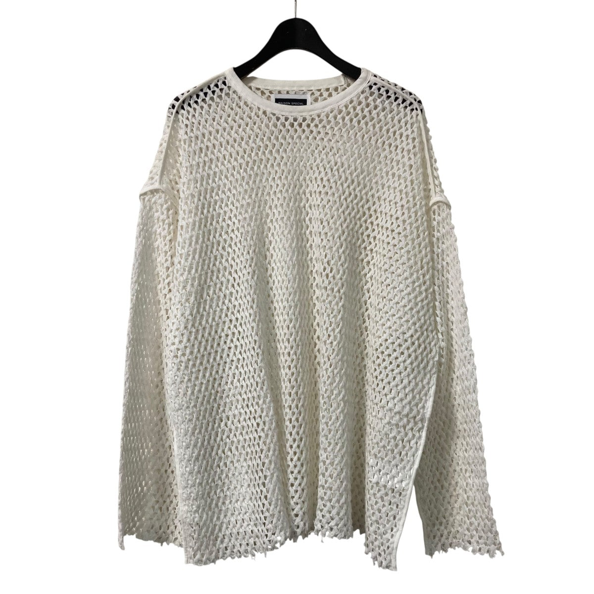 MAISON　SPECIAL　クロシェライクメッシュクルーネックロンT　ロング MAISON SPECIAL(メゾンスペシャル) クロシェライクメッシュ