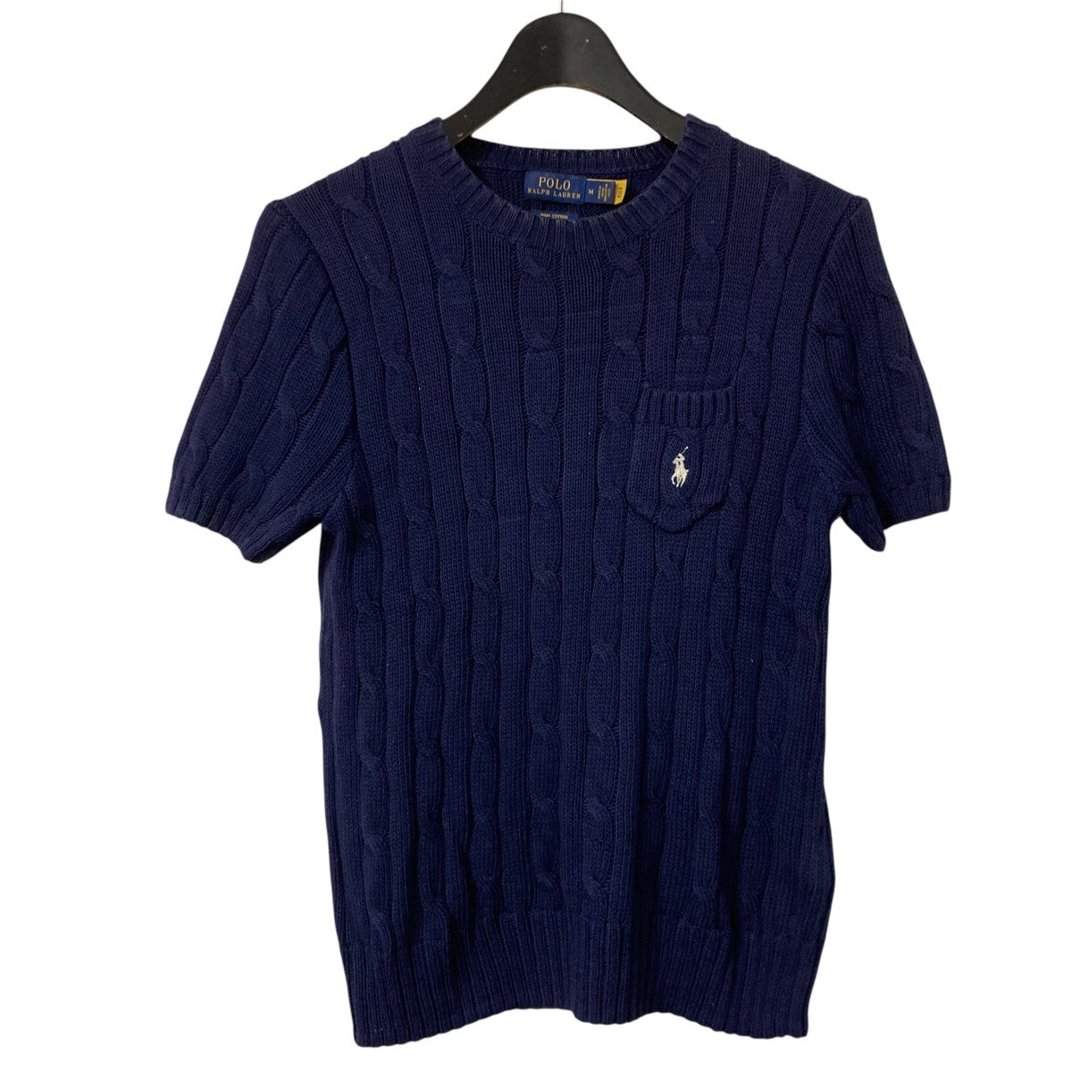 ポロラルフローレン ネイビー 半袖 コットンニット L Ralph Lauren POLO RALPH LAUREN(ポロラルフローレン) コットン半袖ニット