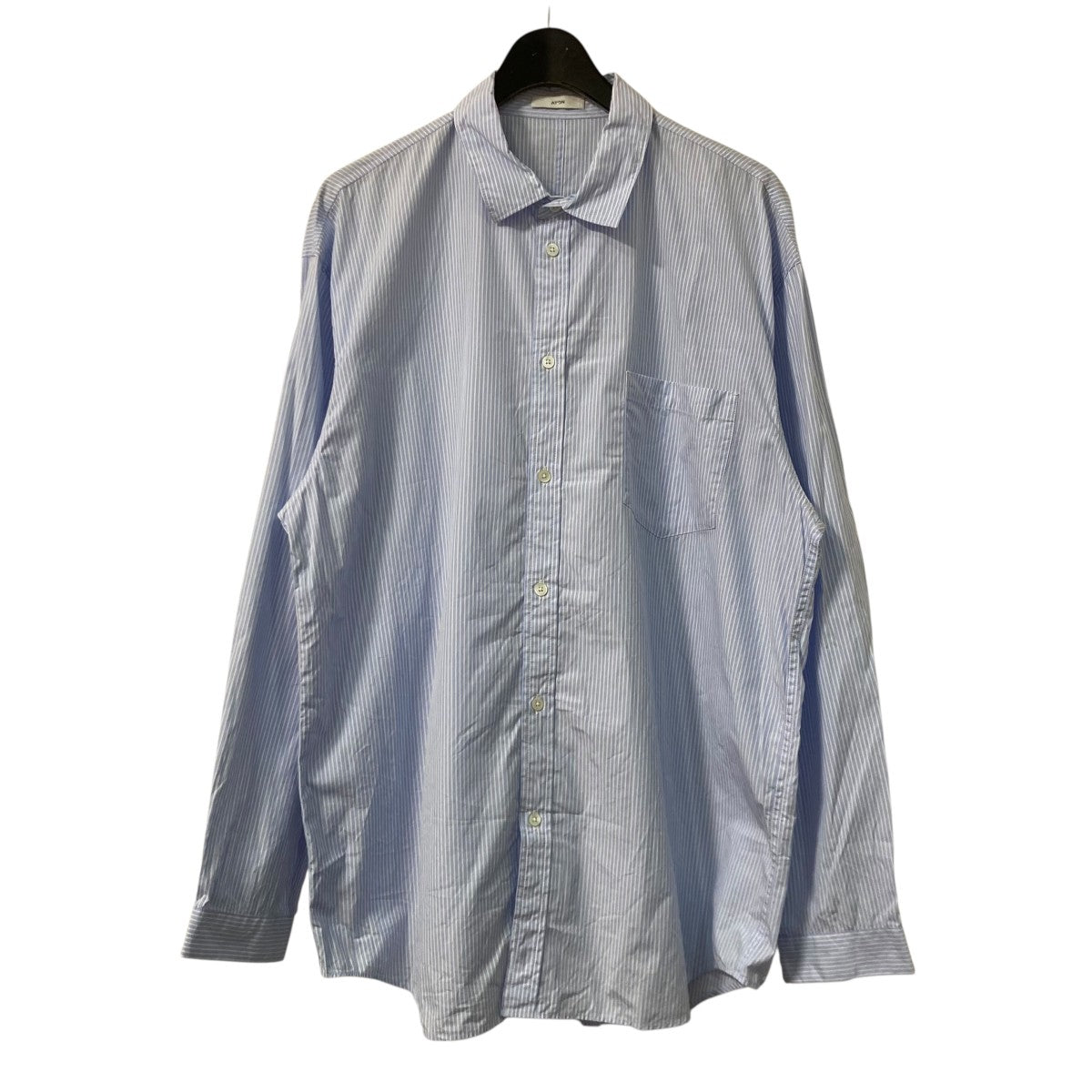 ATON(エイトン) SHRINK BROAD OVERSIZED SHIRTストライプシャツ