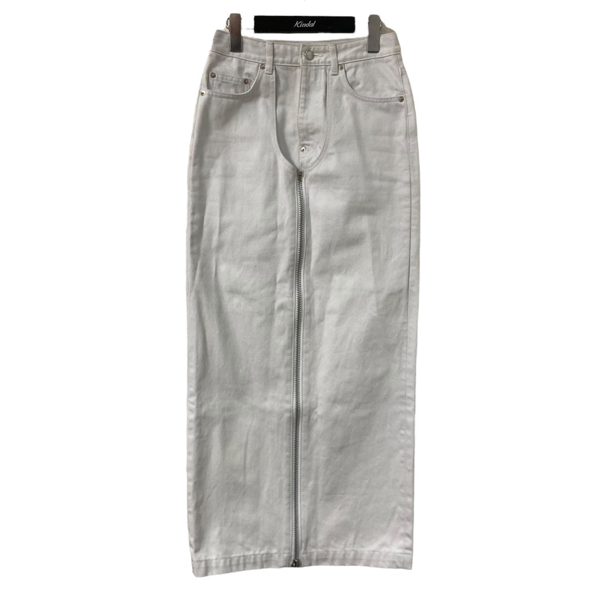 JOHN LAWRENCE SULLIVAN Washed denim zipped long skirtジップデニム 