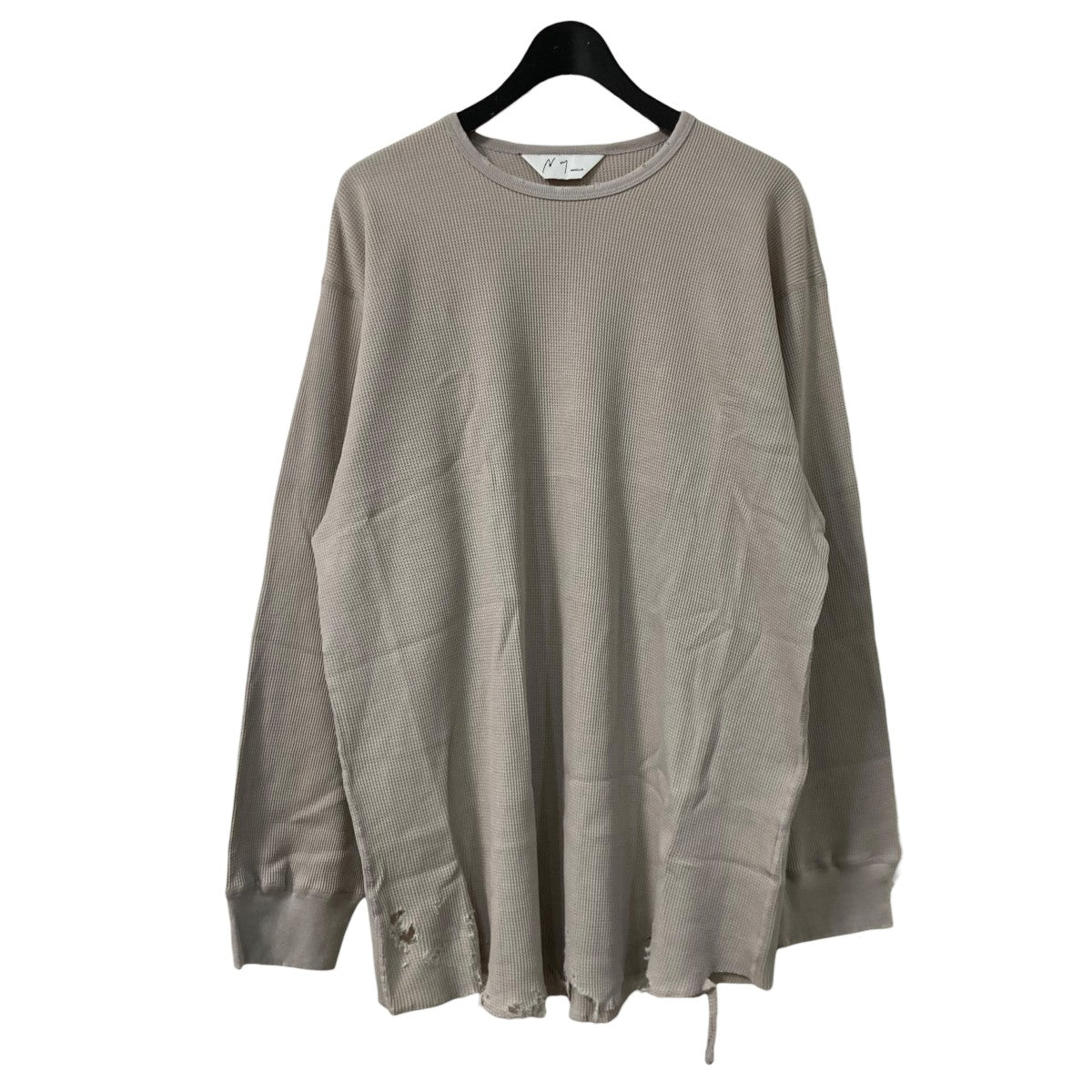 ANCELLM(アンセルム) DAMAGE WAFFLE CREW LS T-SHIRTワッフル