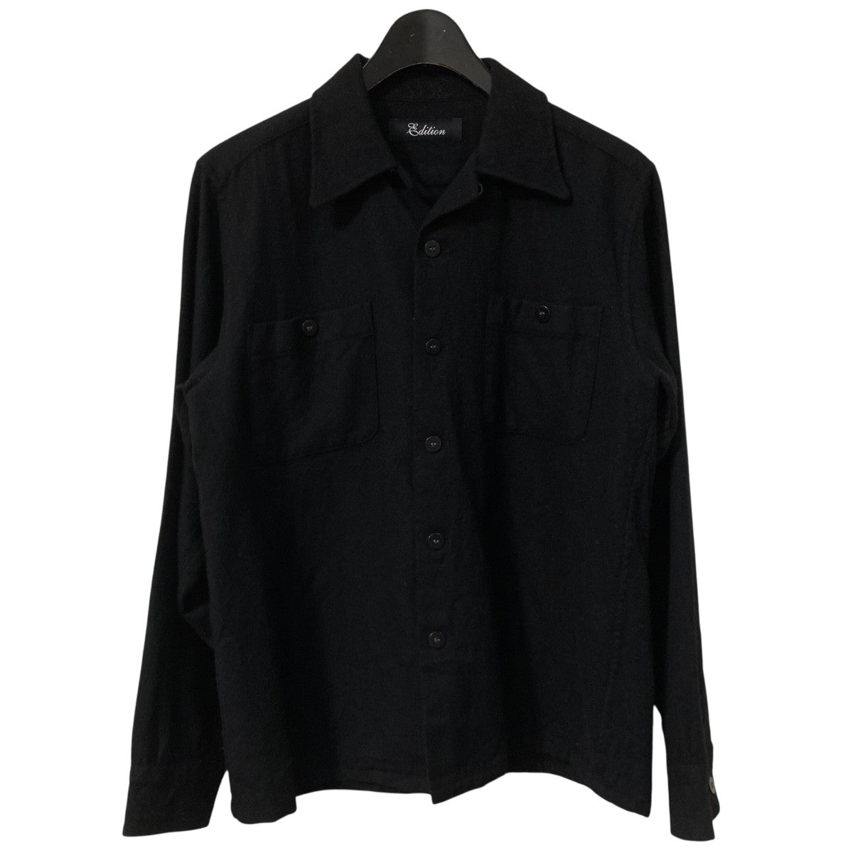 Edition(エディション) ウールサキソニーポケットシャツオープンカラー