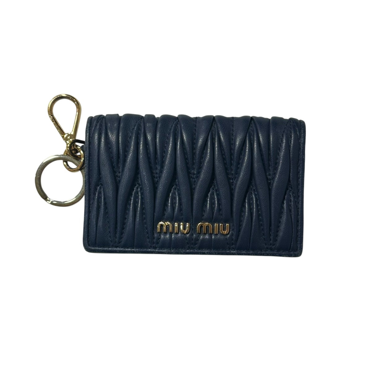 【未使用に近い】MIU MIU ケースカードケース MIU MIU(ミュウミュウ) カードケース ネイビー｜【公式