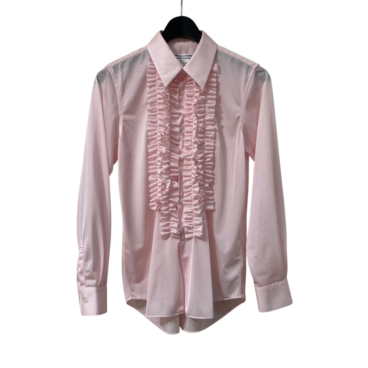 2025SS コムコム　コムデギャルソン　ピンク シースルー フリル シャツ COMME des GARCONS COMME des GARCONS(コムデギャルソン