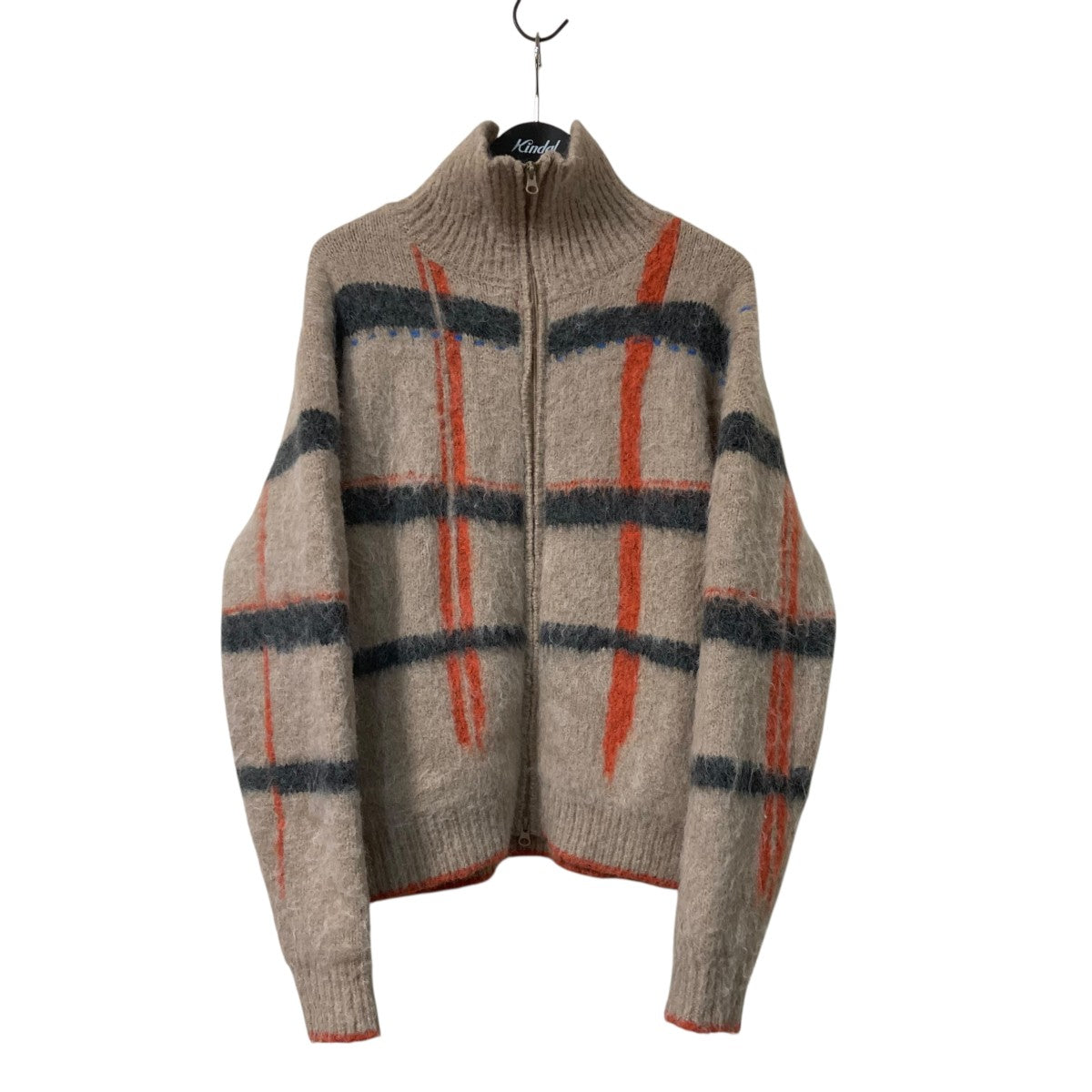 PAMM(パム) 透明な空気のチェックジップニットPM1335 PM1335 ベージュ