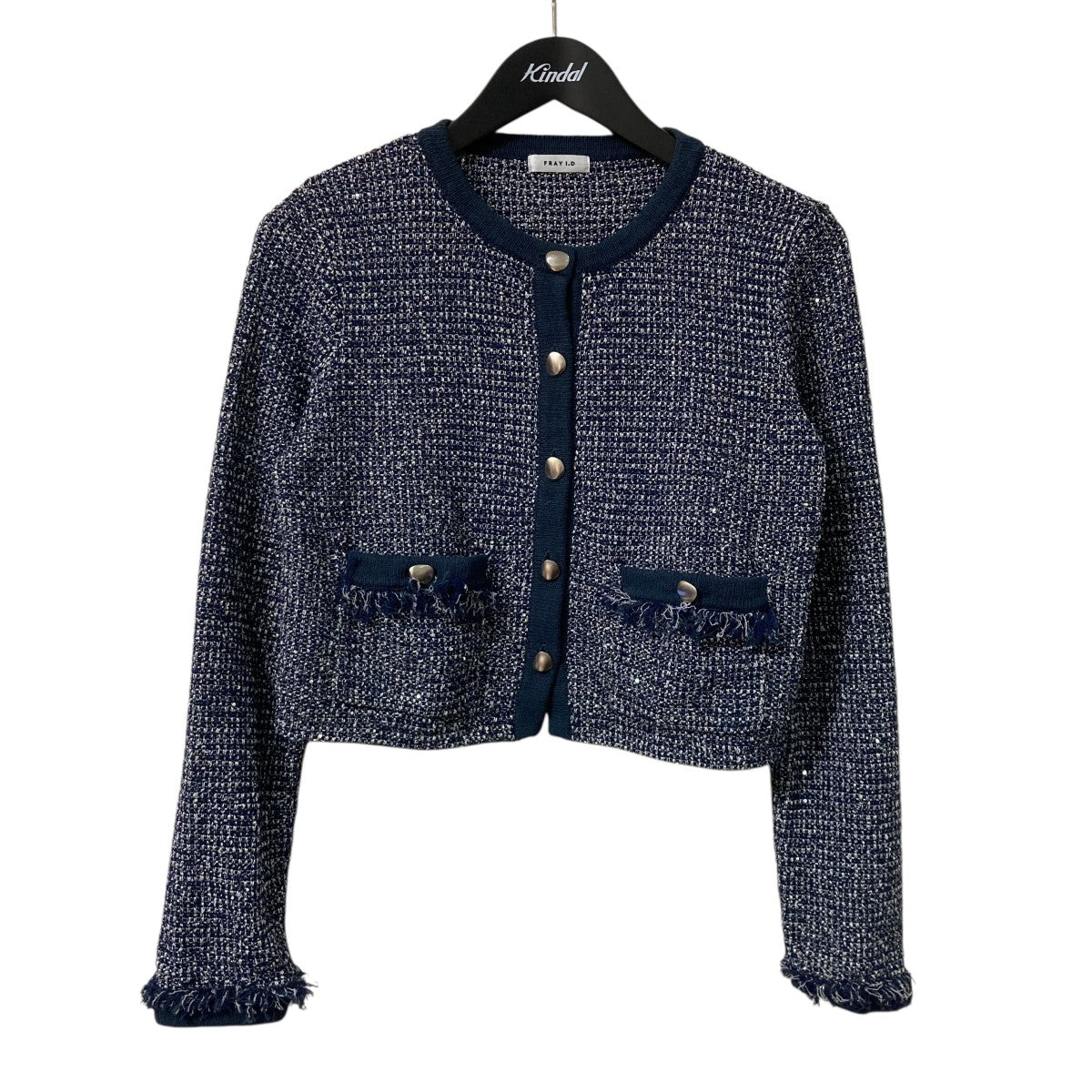 新品タグ付き✨フレイアイディFRAY I.D ツイードニットカーディガン ラメ FRAY ID(フレイアイディー) ラメツイードニットカーディガンショート
