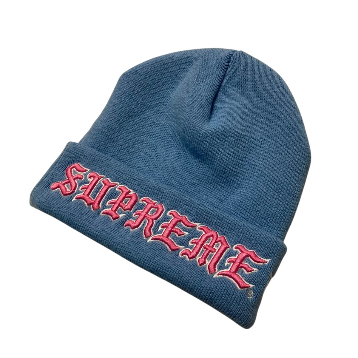 Supreme×New Era 25FWロゴ刺繍ニット帽 スカイブルー｜【公式