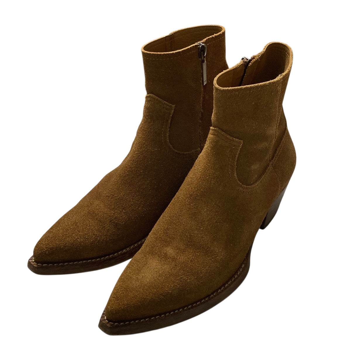 【良品】SAINT LAURENT PARIS 本革 サイドジップ 41 Saint Laurent Paris(サンローランパリ) サイドジップブーツ ブラウン