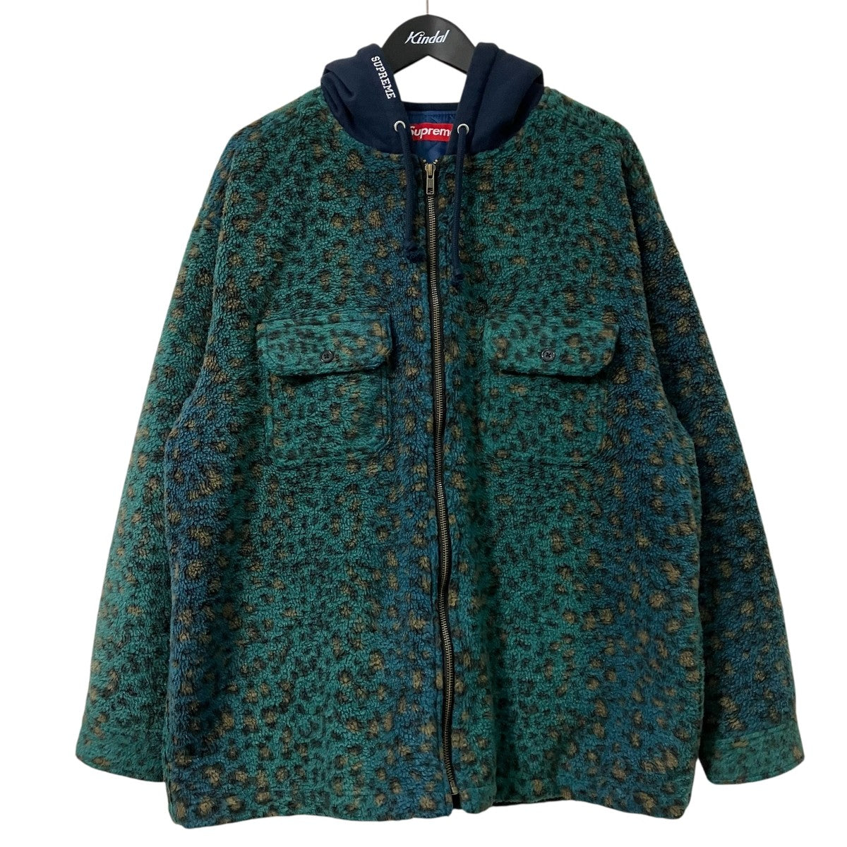 Supreme(シュプリーム) レオパードボアフーデッドジャケット グリーン