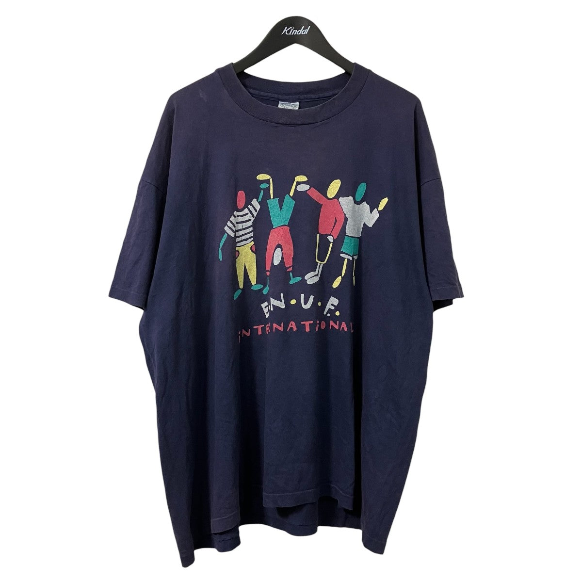 USED(ユーズド) 80-90s made in usaフロントプリントTシャツ ネイビー
