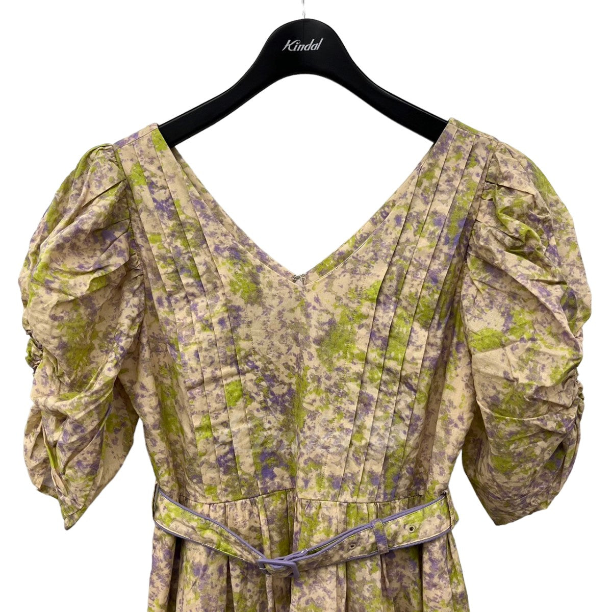 La La Floral Belted Dress メランジュプリントドレス 122151186