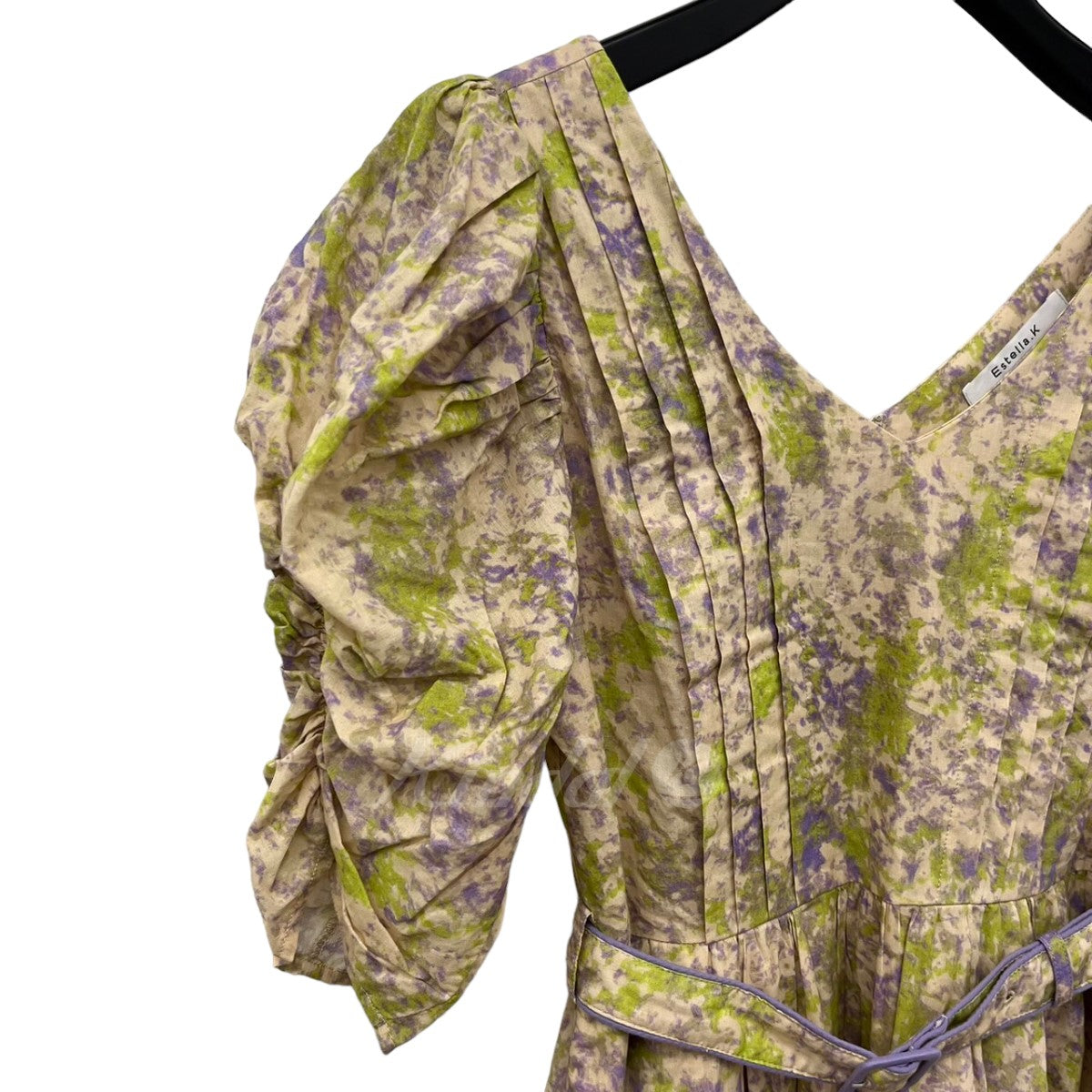 La La Floral Belted Dress メランジュプリントドレス 122151186