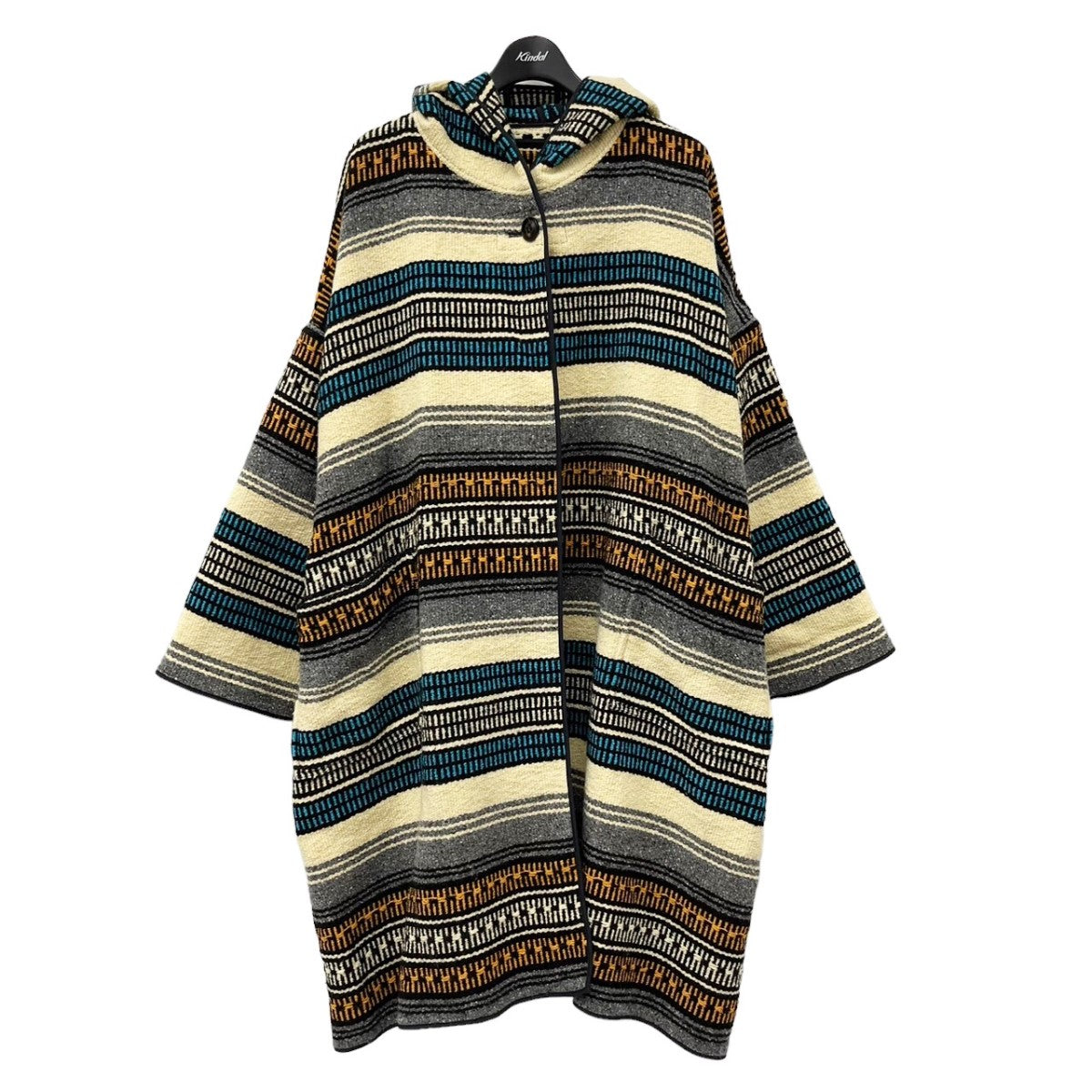 NIGEL CABOURN(ナイジェルケーボン) BLANKET COAT ブランケットコート フーデッドガウンコート アイボリー×オレンジ×ブルー  サイズ 50｜【公式】カインドオルオンライン ブランド古着・中古通販【kindal】