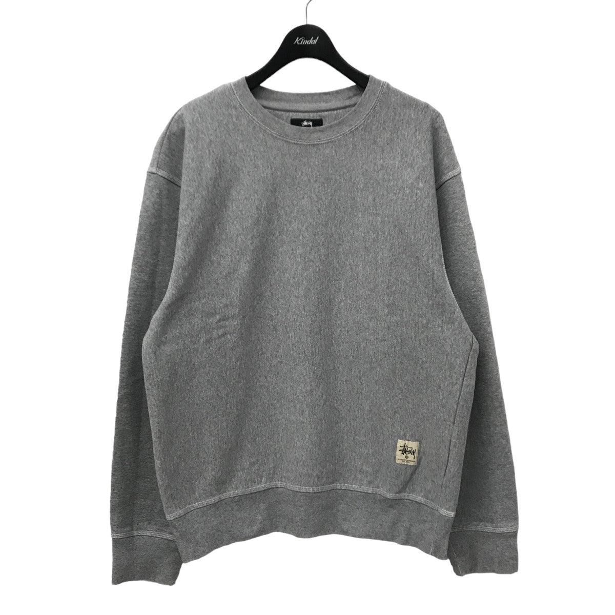 Stussy(ステューシー) 22AW Contrast Stitch Label crew sweat クルーネックスウェット 118458 グレー  サイズ 13｜【公式】カインドオルオンライン ブランド古着・中古通販【kindal】