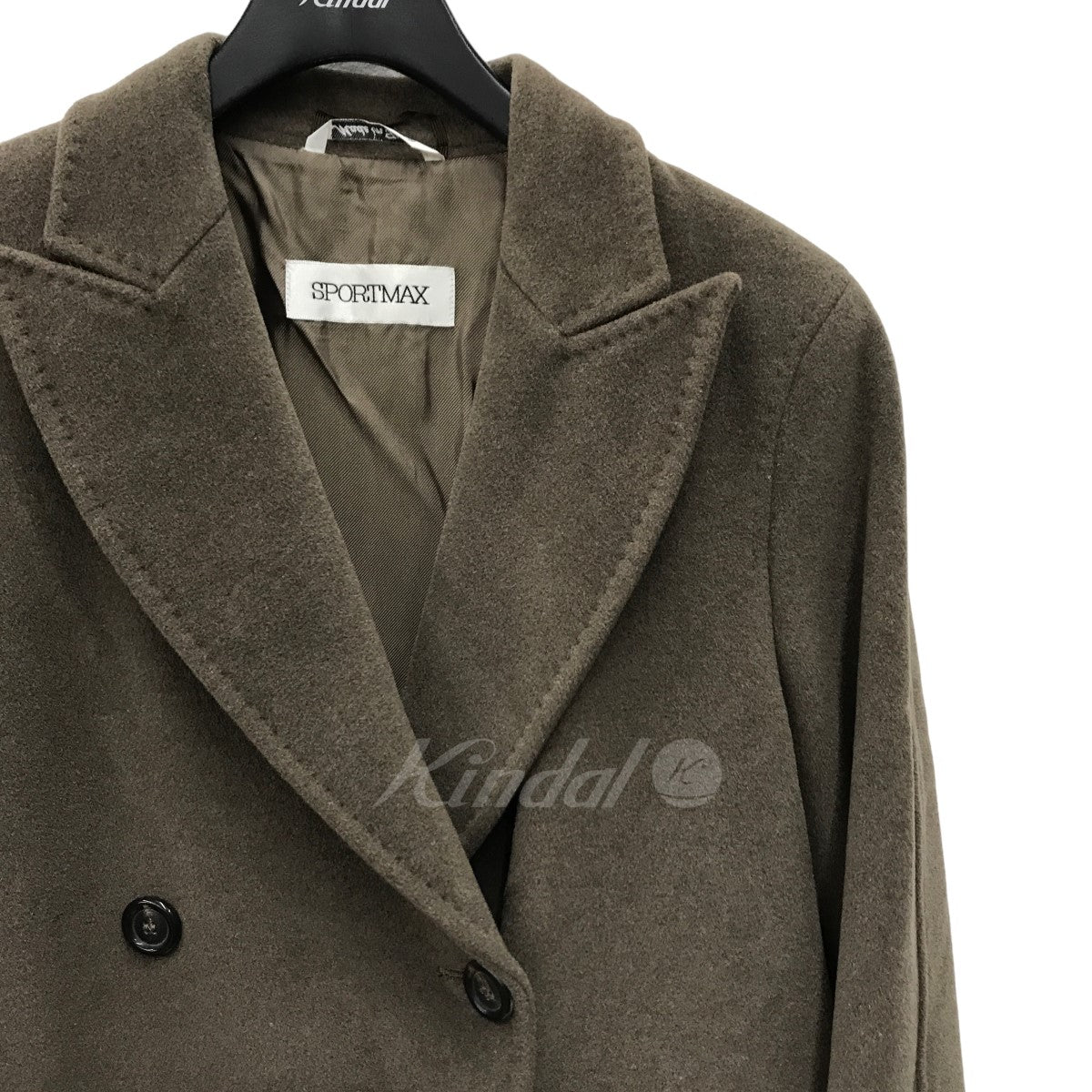 アンゴラ混 ダブルチェスターベルテッドコート