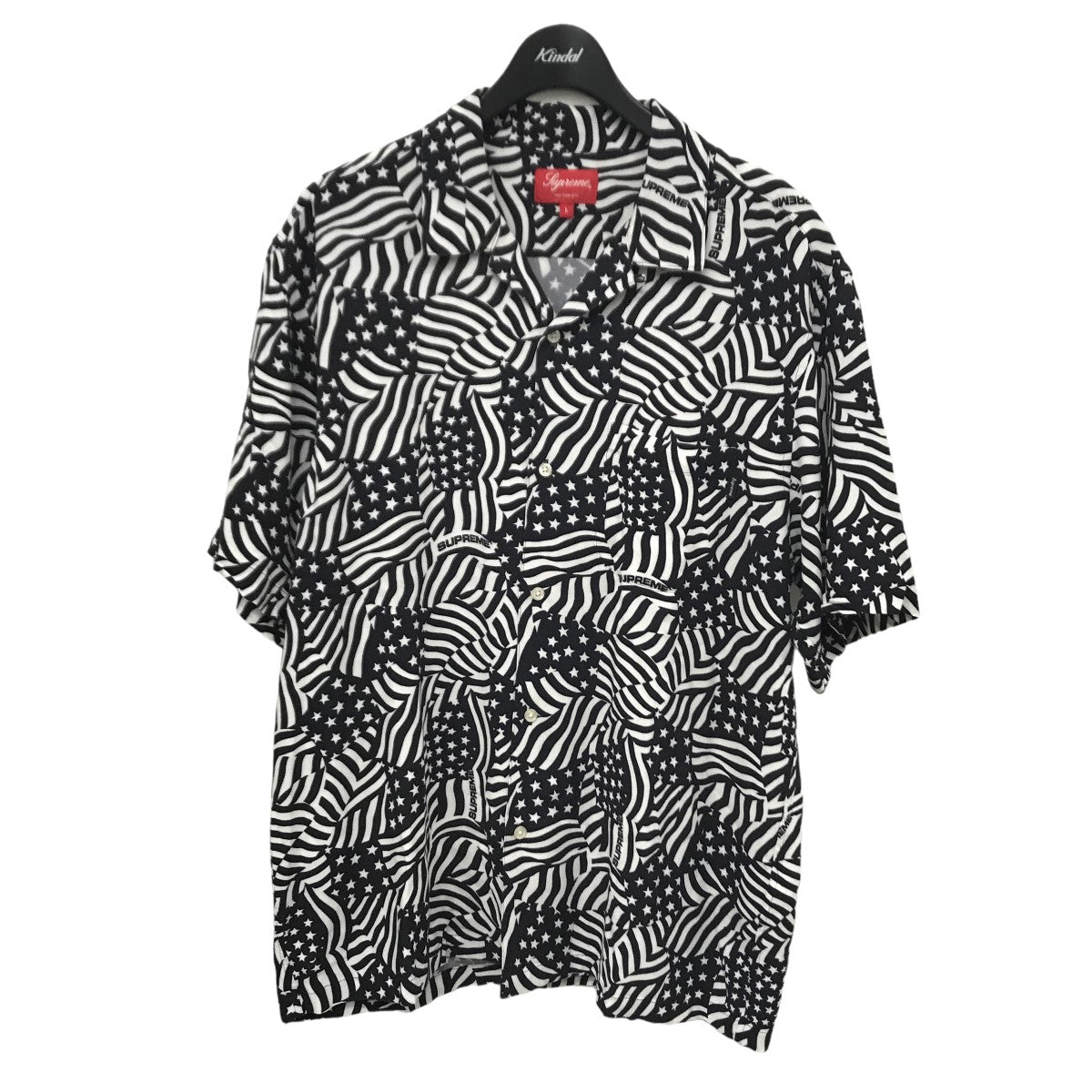 Supreme(シュプリーム) 20SS Flags Rayon S S Shirt 半袖シャツ ホワイト×ブラック サイズ  16｜【公式】カインドオルオンライン ブランド古着・中古通販【kindal】