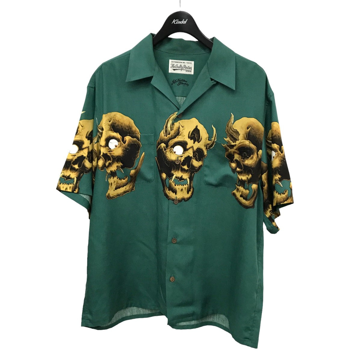 WACKO MARIA×56 TATTOO STUDIO S S HAWAIIAN SHIRT 鬼スカル アロハシャツ グリーン サイズ  15｜【公式】カインドオルオンライン ブランド古着・中古通販【kindal】