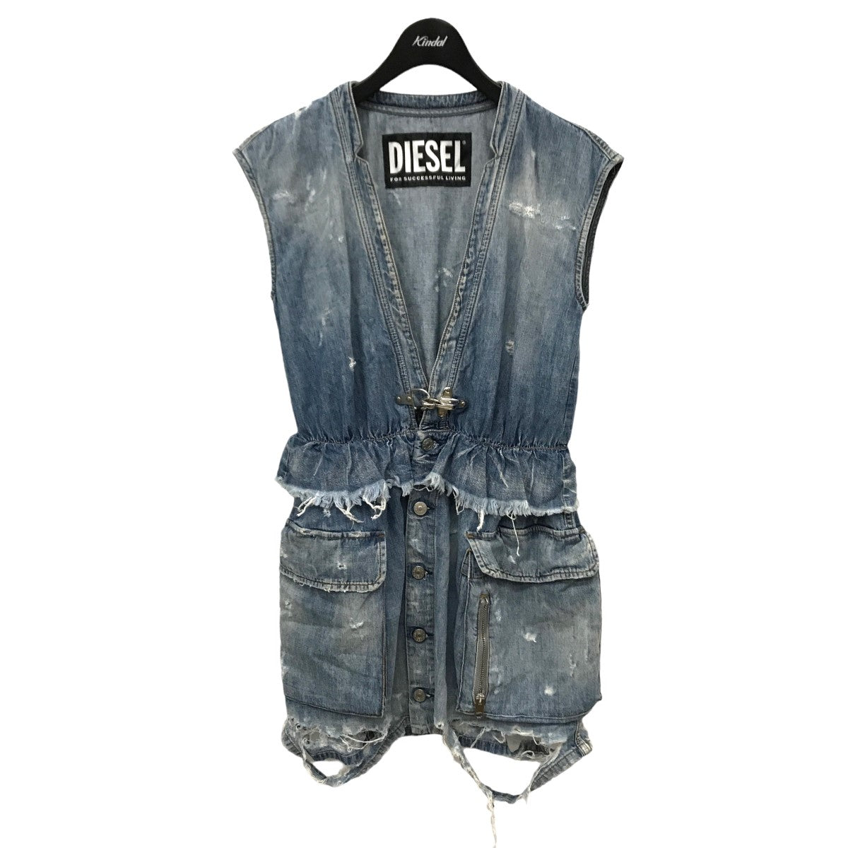 DIESEL(ディーゼル) DE-AVA ダメージ加工 デニムワンピース 069HL 069HL インディゴ サイズ  16｜【公式】カインドオルオンライン ブランド古着・中古通販【kindal】