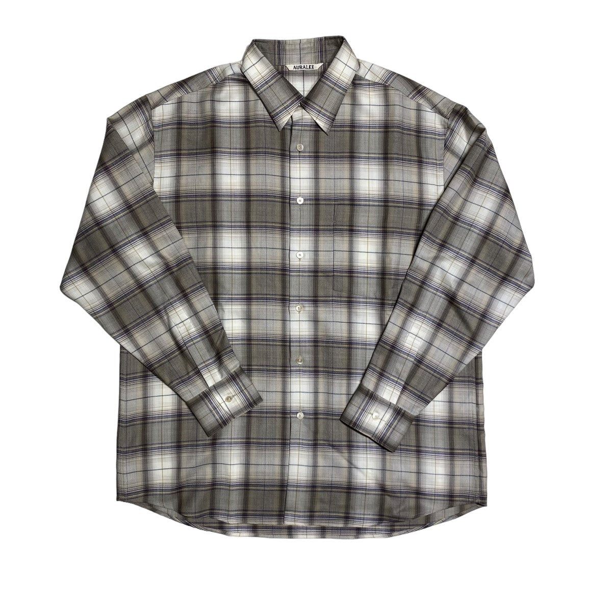 AURALEE(オーラリー) SUPER LIGHT WOOL CHECK SHIRTチェックスーパーライトウールチェックシャツA23AS01LC  A23AS01LC ベージュ サイズ 3｜【公式】カインドオルオンライン ブランド古着・中古通販【kindal】