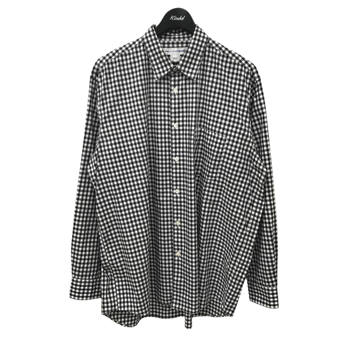 COMME ◇ comme des garcons shirt コムデギャルソン 袖 チェッカー柄 supreme柄 プリント ロン Tシャツ コムデギャルソン　チェッカー柄　Tシャツ　M