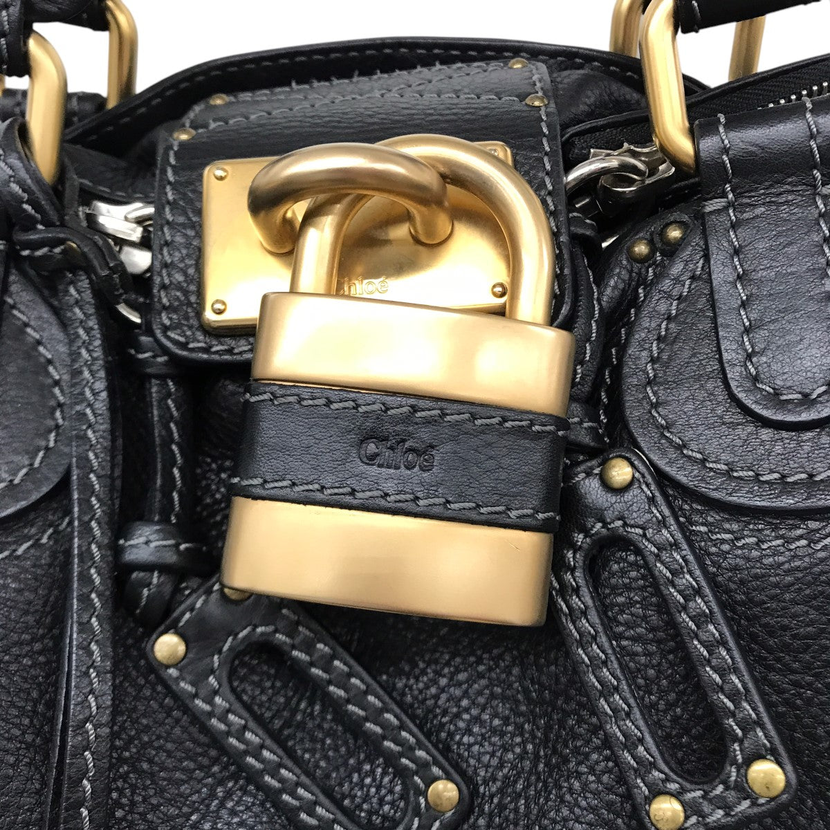 Chloe パディントンレザーハンドバッグ 古着・中古-4枚目のアイテム画像