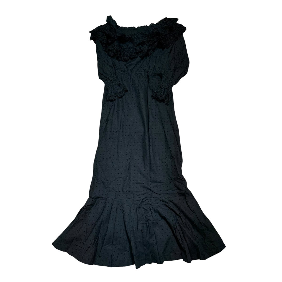 Verybrain(ベリーブレイン) Sash Ruffle dressワンピース ブラック サイズ:M レディース ワンピース 中古・古着