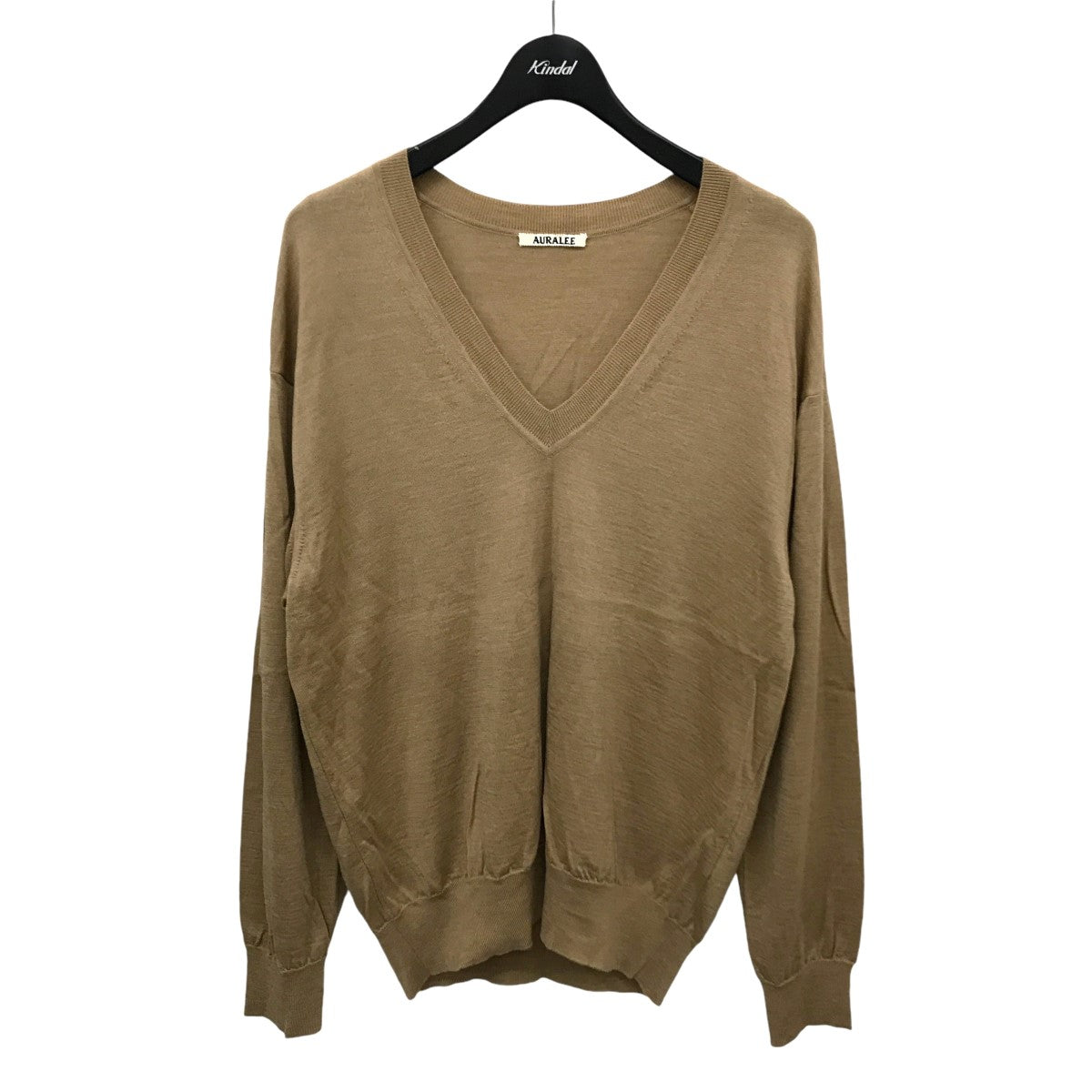 AURALEE(オーラリー) SUPER HIGH GAUGE WOOL KNIT V-NECK P O Vネック 