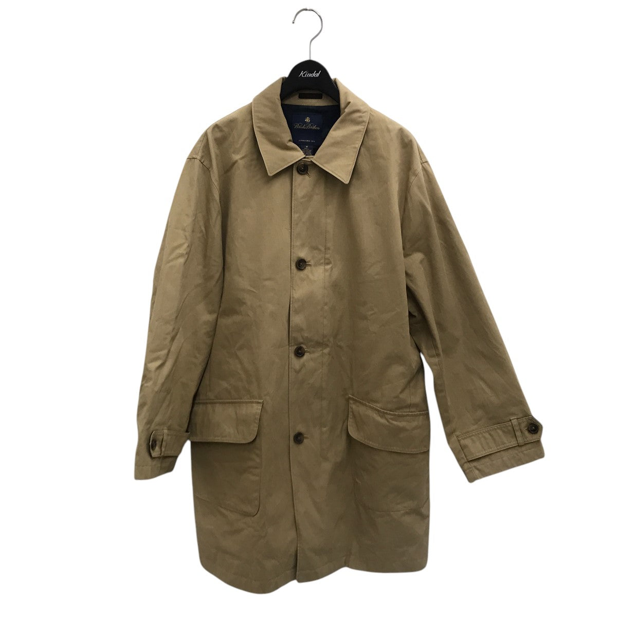 【良品】　ブルックスブラザーズ　ステンカラーコート メンズ ベージュ チェック BROOKS BROTHERS(ブルックスブラザーズ) 裏地チェック柄ステン