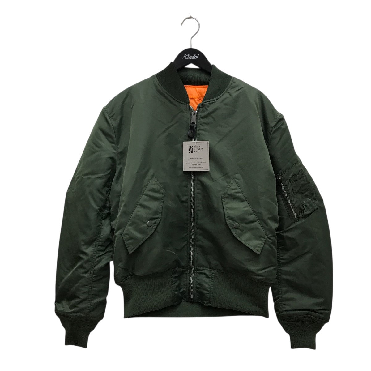 【良品】Valley Apparel MA-1ジャケット オリーブ VALLEY APPAREL（バレイアパレル） ma1 ma-1 「Valley Apparel