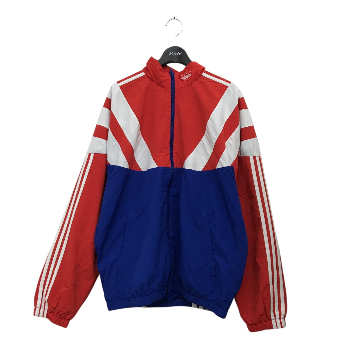 WULF SPORT Wales ナイロンジャケット 赤・緑 L 輸入 古着 アディダス adidas ナイロンジャケット 長袖 無地 ライン ロゴ