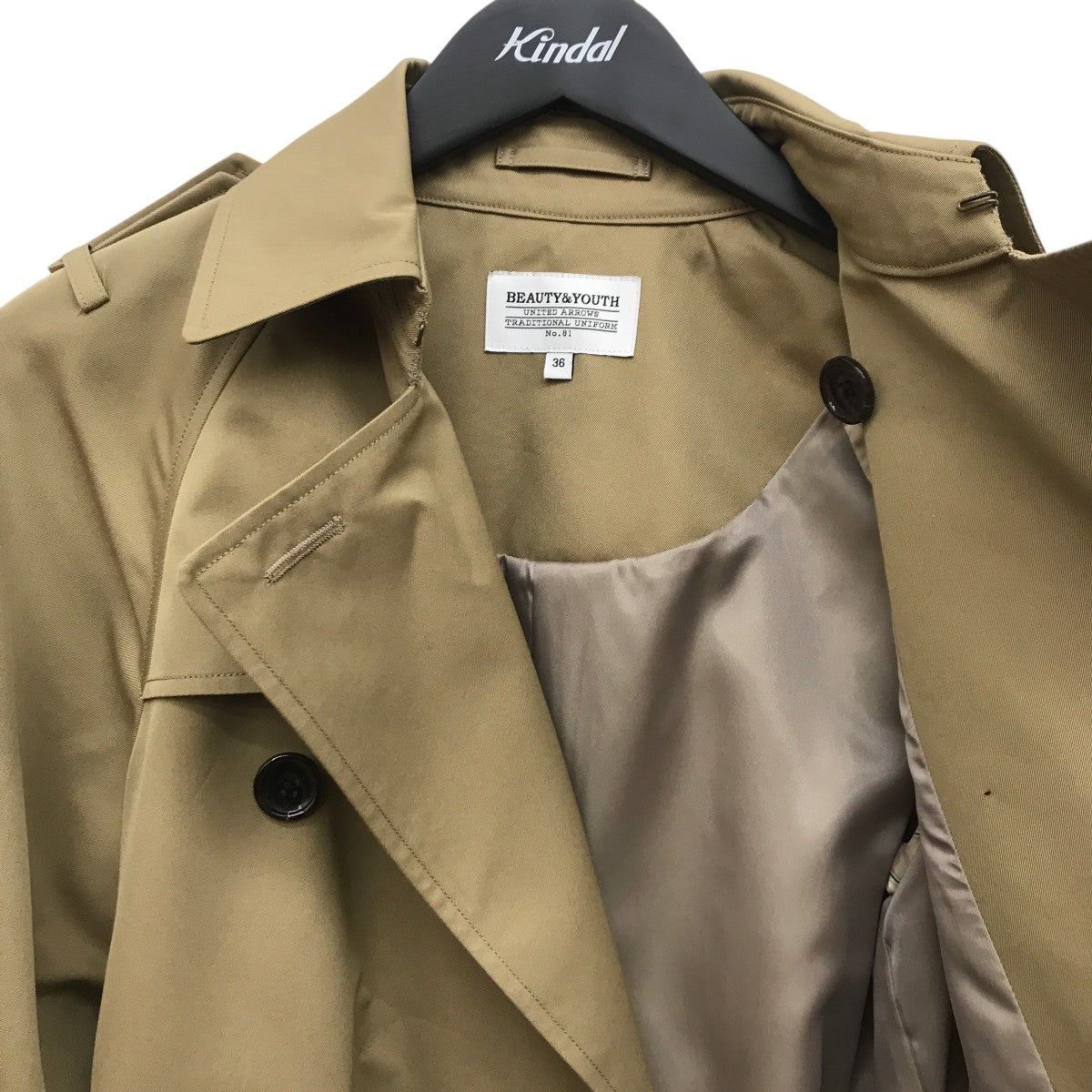 BEAUTY&YOUTH TRADITIONAL 60 2 ラグラントレンチコート1625-209-4312 古着・中古-6枚目のアイテム画像