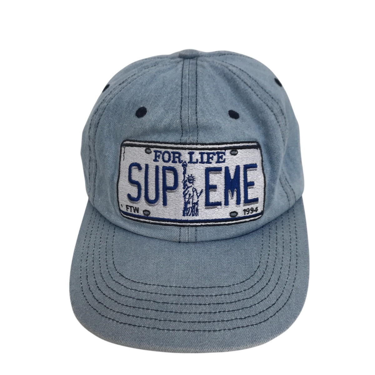 Supreme(シュプリーム) 20SSLicense Plate 6-Panel 自由の女神デニム