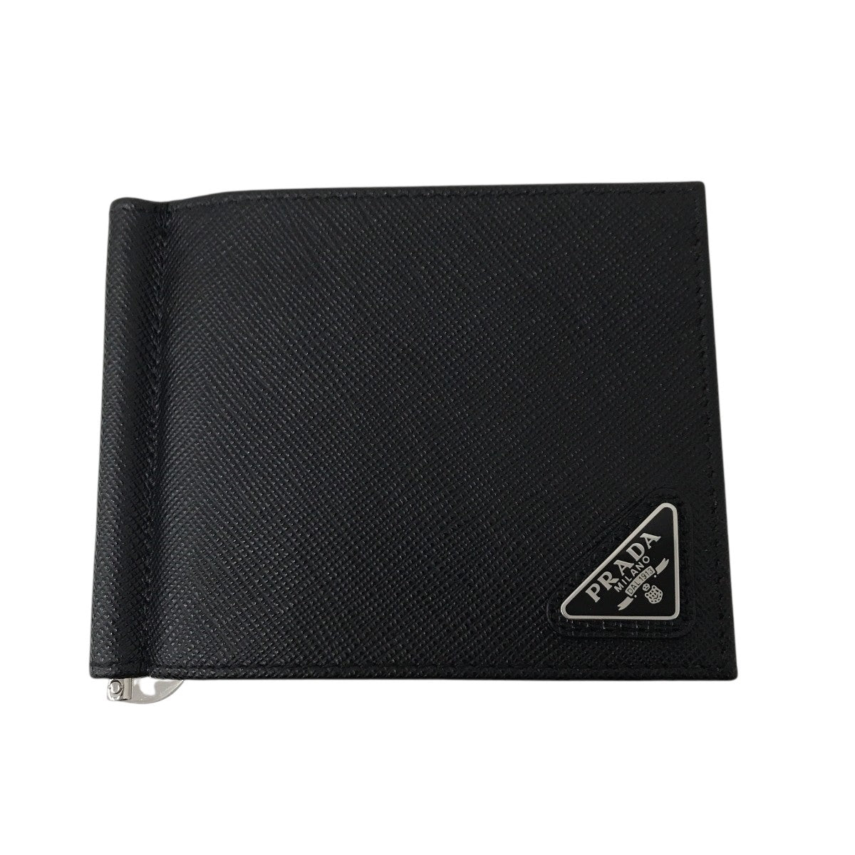 PRADA(プラダ) マネークリップ付きサファーノトライアングル2つ折り