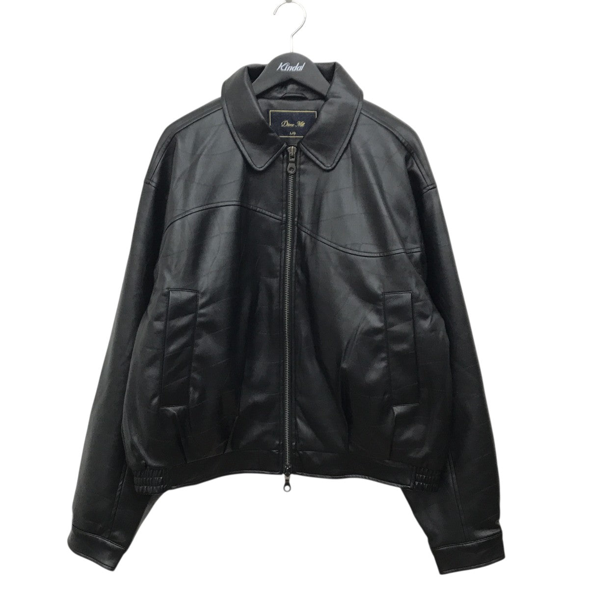 Dime(ダイム) Debossed Wavy Jacket中綿レザージャケット ブラック