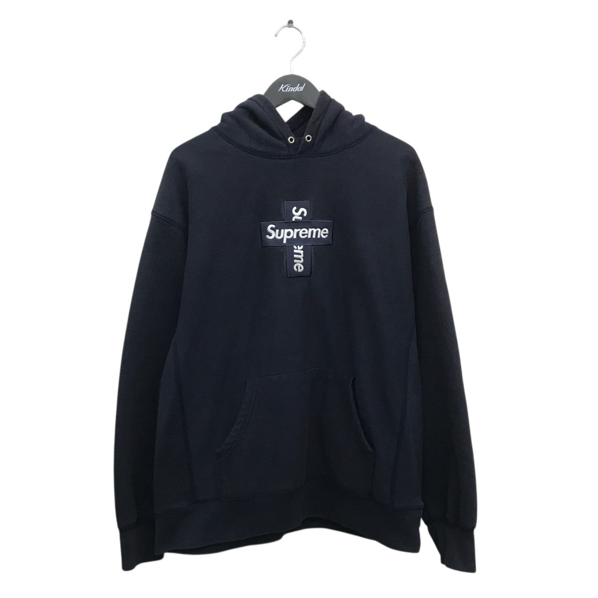 Supreme(シュプリーム) Cross Box Logo Hoodedパーカー ネイビー