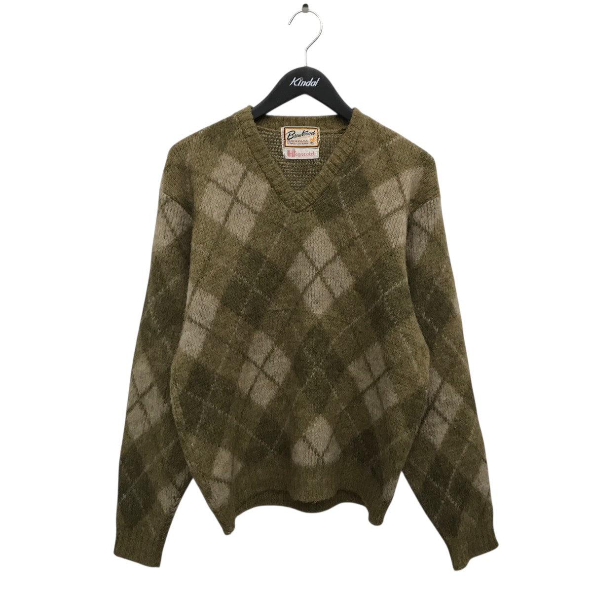 60SチェックVネックニット