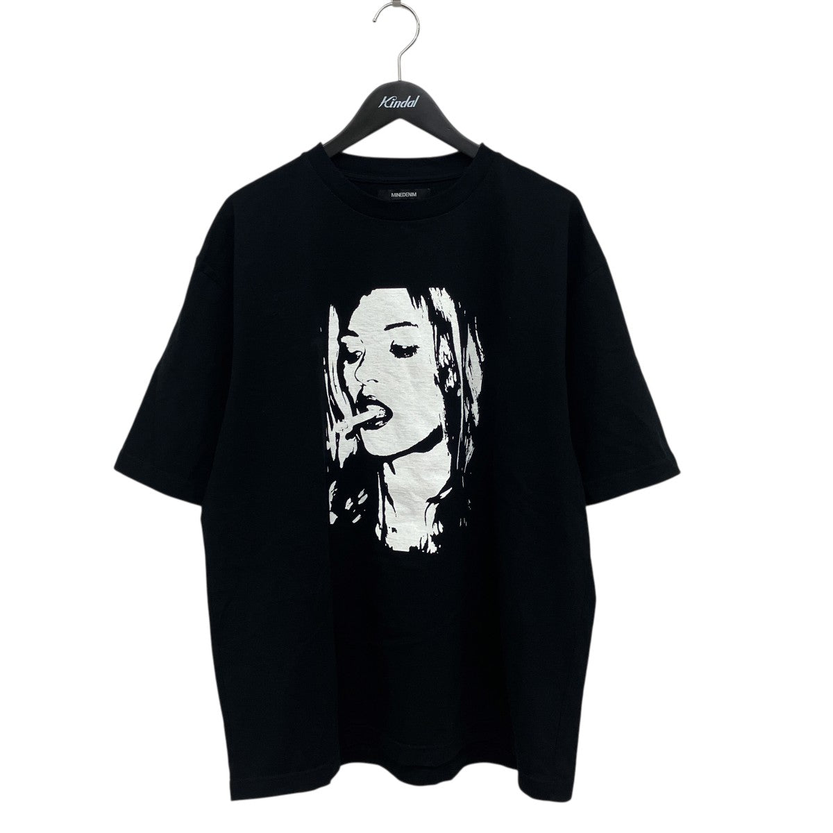MINEDENIM(マインデニム) Monochrome Two tone Face Crewneck T-SHT