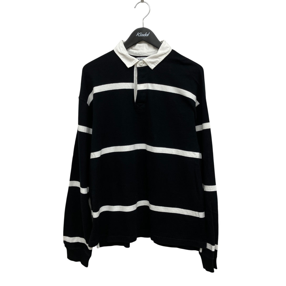 A……K Deuxieme Classe AMERICANA ラガーシャツ Americana×AP STUDIO 別注ボーダーラグビーラガーシャツ ブラック