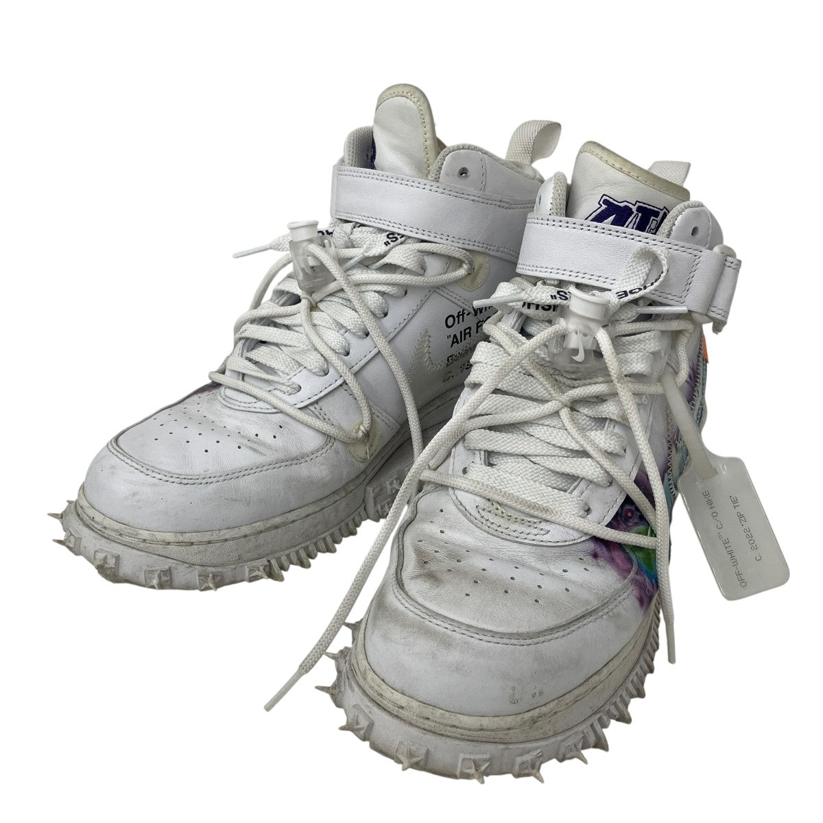 NIKE×OFFWHITE AIR FORCE 1 MID SP LTHR GRAFFITIハイカットスニーカー
