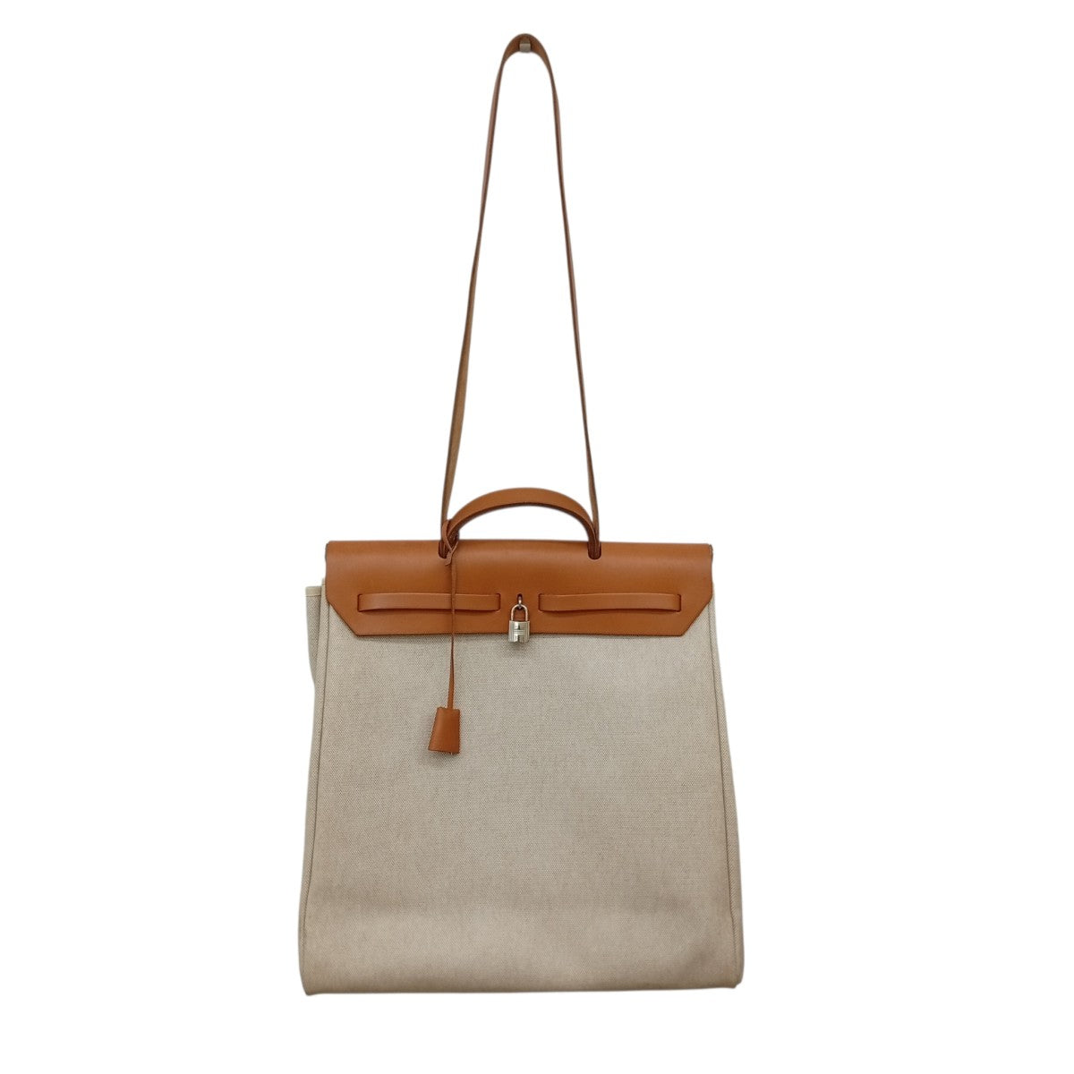 HERMES ベージュ/2WAY エールバック HERMES(エルメス) エールバッグMM2WAYショルダーバッグ □C刻印(1999年
