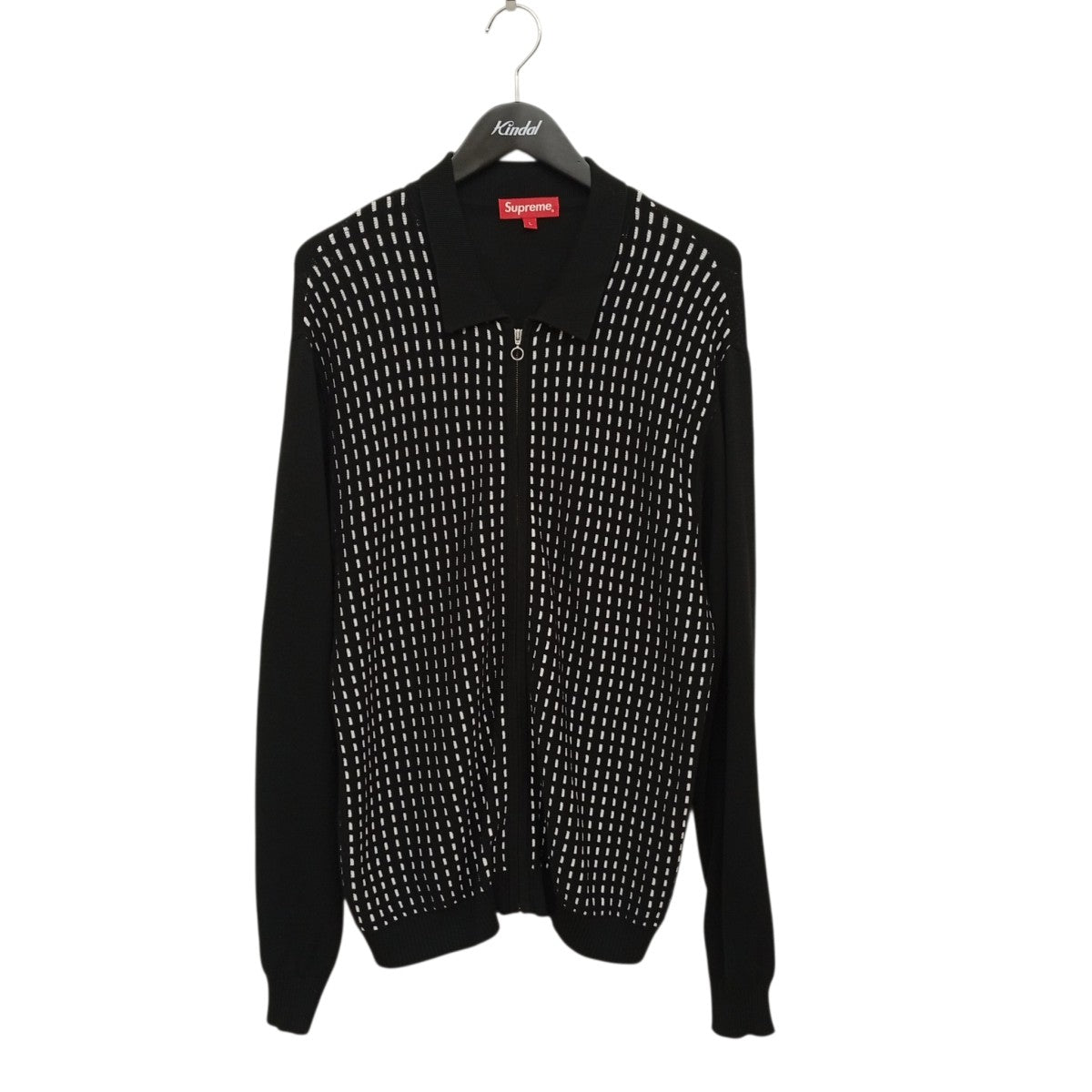 Dashes Zip Up Knit Poloニットポロシャツ
