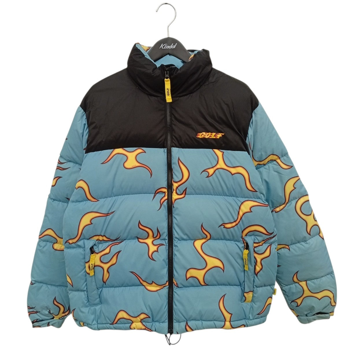 GOLF WANG ゴルフワン　トラックジャケット　マルチカラー　M GOLF WANG(ゴルフワン)) FLAME PUFFYダウンジャケット スカイブルー