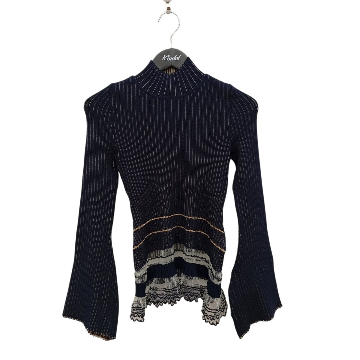 mame kurogouchi(マメクロゴウチ) Rib Jacquard Kintted TopLayered