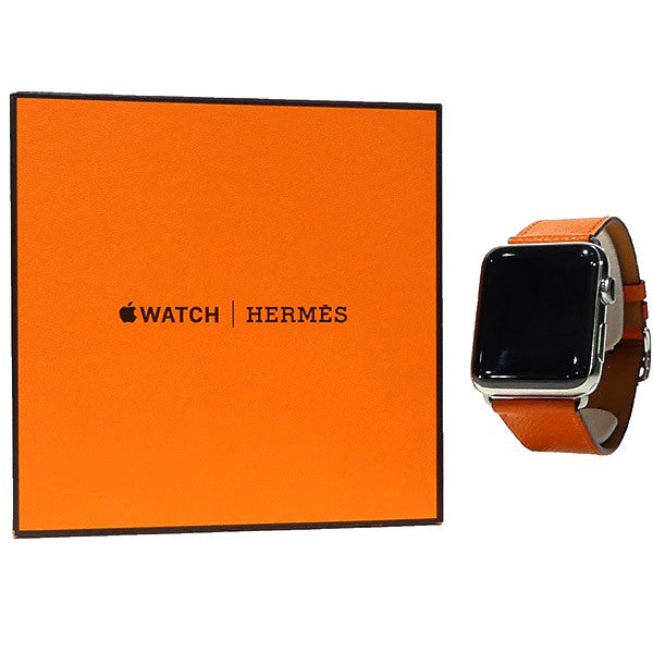 新品本物 1508 Apple Watch エルメス インディゴ オレンジ HERMES 時計 ...