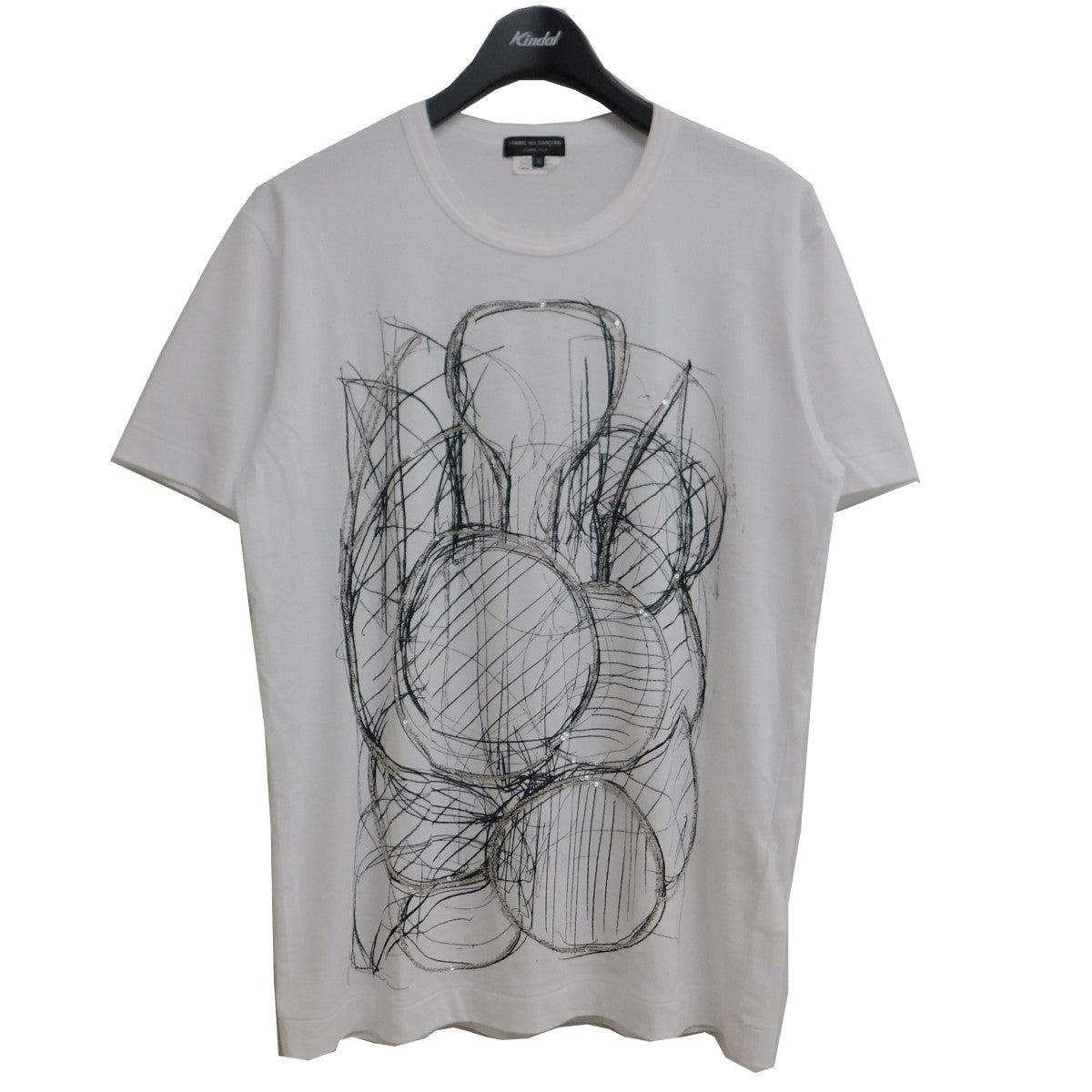 COMME des GARCONS HOMME PLUS(コムデギャルソンオムプリュス) 2021SS チェーンアレンジ プリントTシャツ  PG-T026 ホワイト サイズ 14｜【公式】カインドオルオンライン ブランド古着・中古通販【kindal】