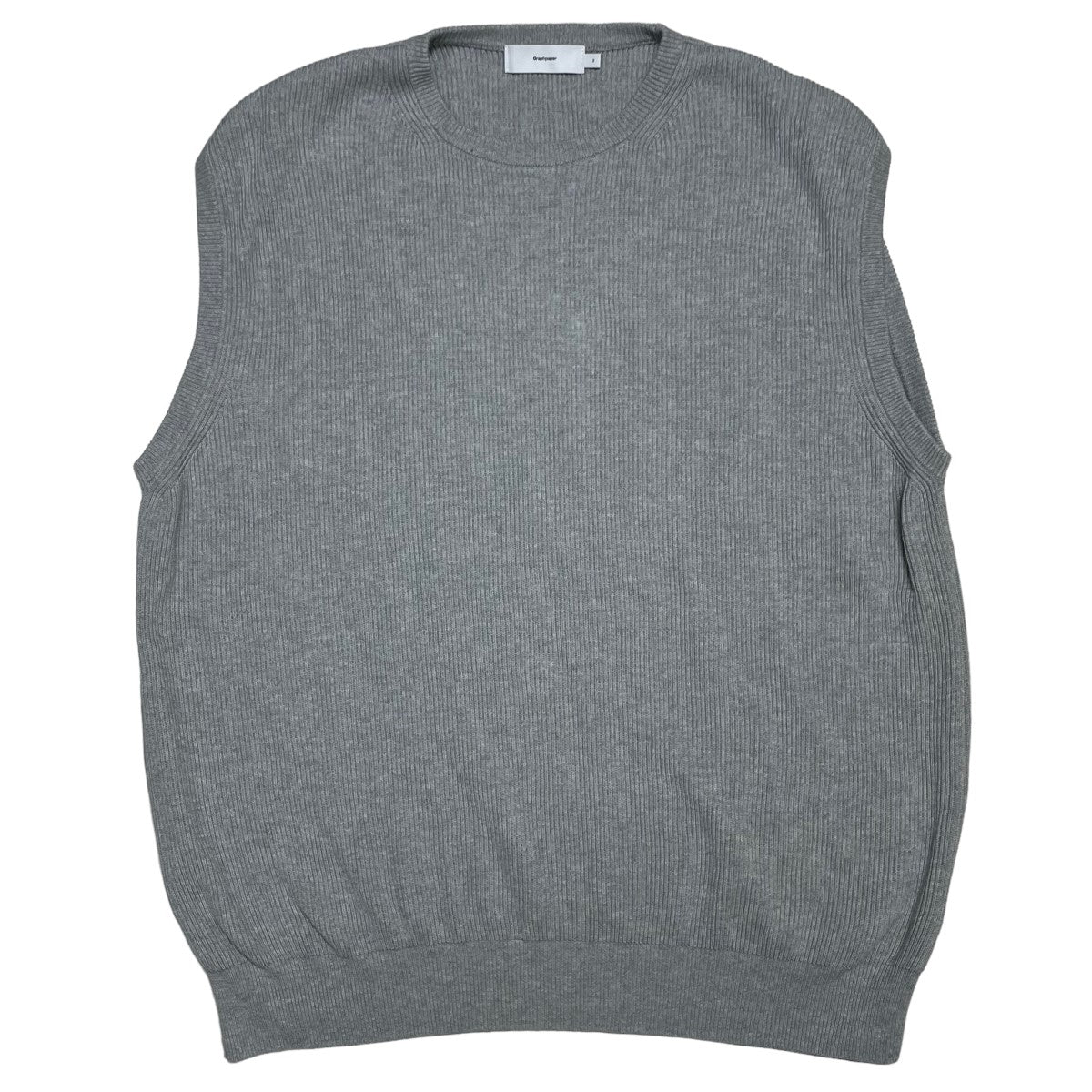graphpaper(グラフペーパー) High Density Cotton Knit Vest ニットベスト GM201-80073 グレー  サイズ 14｜【公式】カインドオルオンライン ブランド古着・中古通販【kindal】