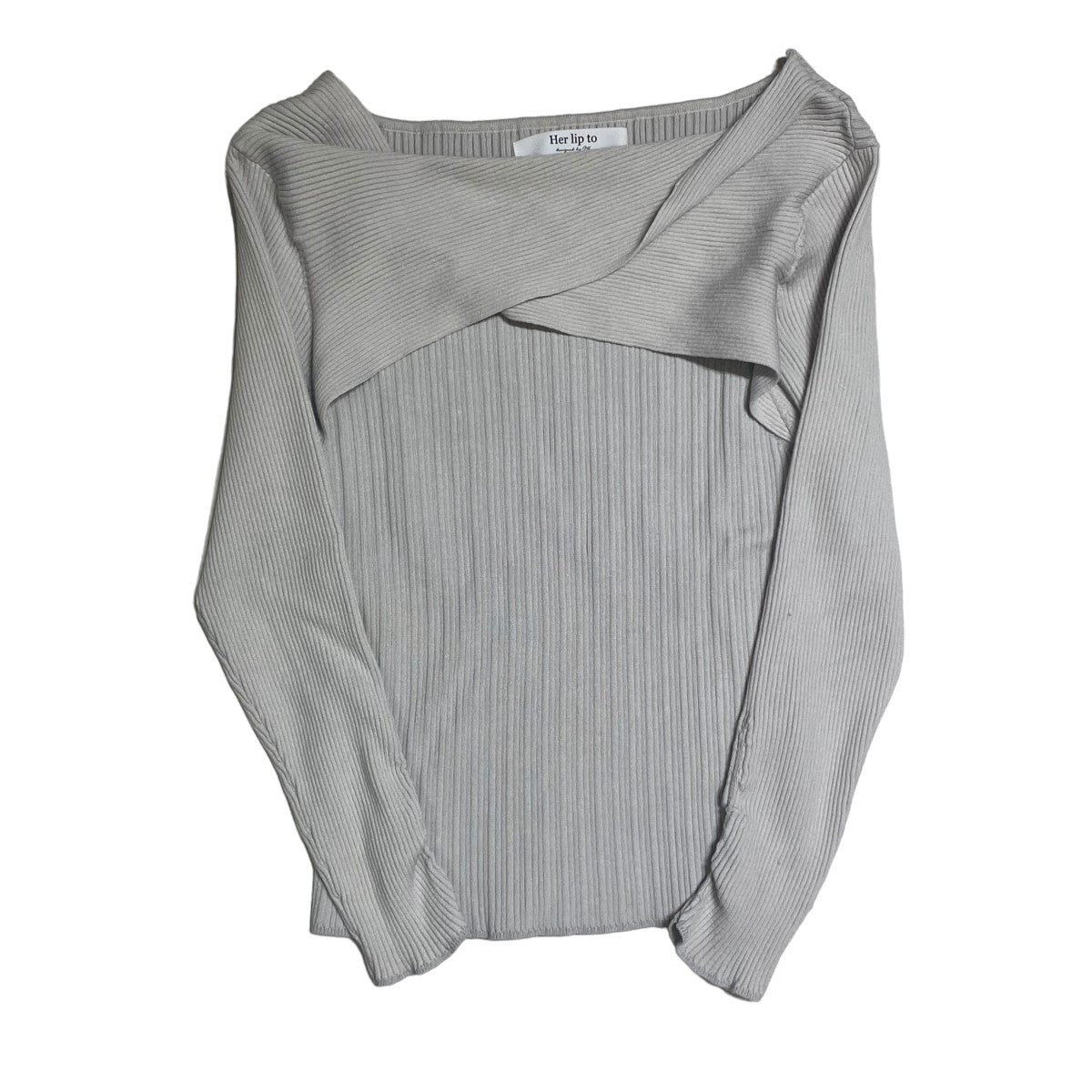 Her lip to(ハーリップトゥ) Twist Cutout Knit Pullover リブカットソー グレー サイズ  12｜【公式】カインドオルオンライン ブランド古着・中古通販【kindal】